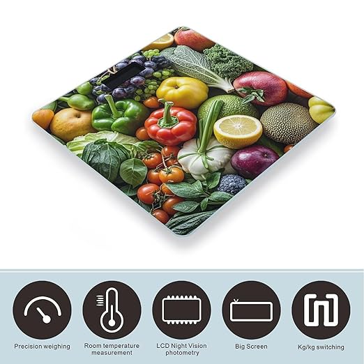 Fresh Fruits Vegetables Scale for Body Weight Smart Scales Digital Bathroom Scale High Precision Weighing Scales with Large Display Weighing Machine for People