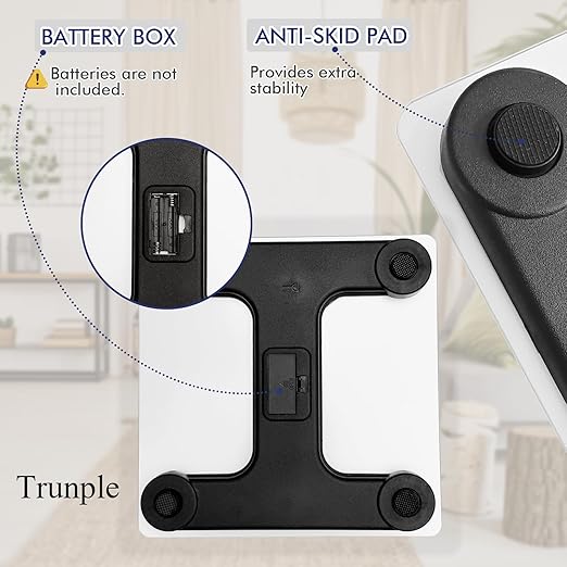 Weighing Scales for Bathroom Precise Digital Weighing Device for Individuals Compact Design LED Screen Highly Accurate Digital Bathroom Body Scale Measures Weight up to 180kg White