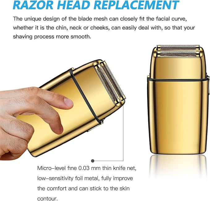 GRABOTE Upgraded Double Foil and Cutters Replacement Set Fit for PRO Foil Shaver New Replacement