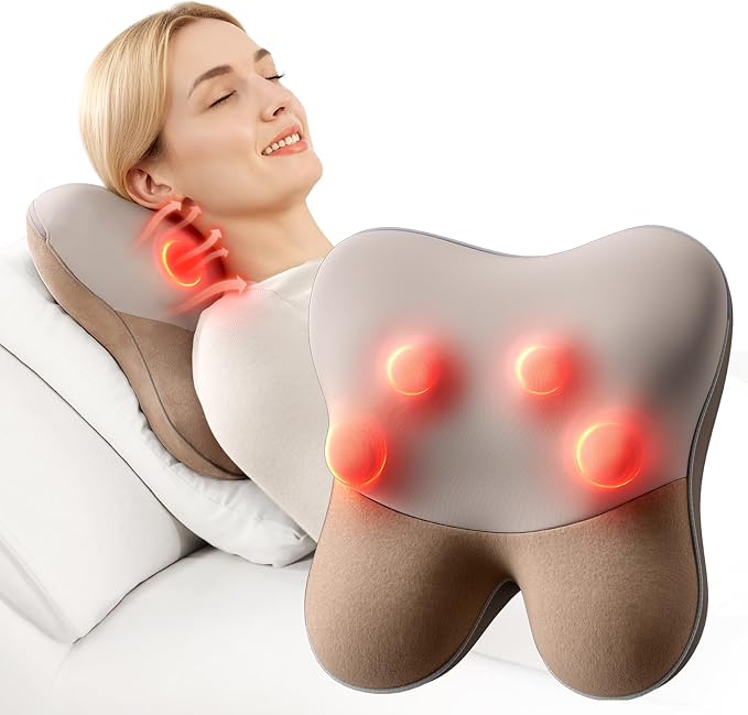 BOB AND BRAD Back Massager with Heat FSA Eligible EZBack Corded Back Massager for Pain Relief Deep Tissue Shiatsu Back Shoulder and Neck Massage Pillow Soothing Full-Body Relief for Women Men