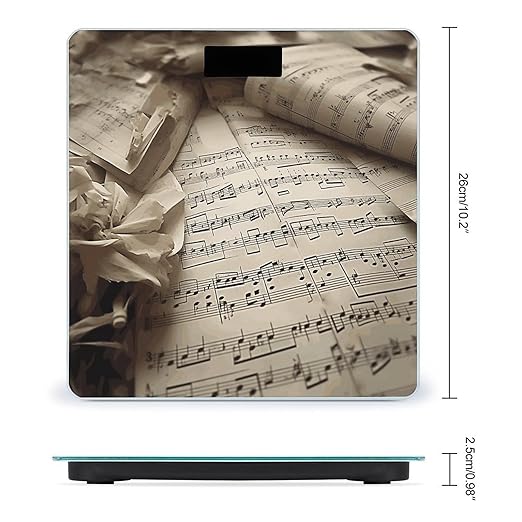 Sheet Music Bathroom Scale Ultra-Bright Liquid Crystal Screen Weight Scale Accurate Bathroom Body Scales for Body Weight Bathroom Pet Home Bedroom Gift-Giving