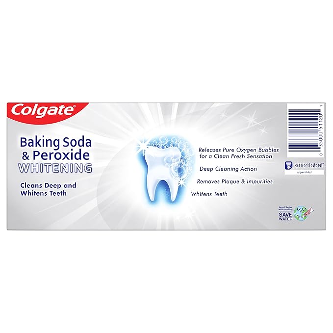 Colgate Total Mouthwash Alcohol Free Mouthwash Peppermint 33.8 Ounce 3 Pack &amp Baking Soda &amp Peroxide Toothpaste - Whitens Teeth Fights Cavities &amp Removes Stains Brisk Mint 6 Oz 2 P
