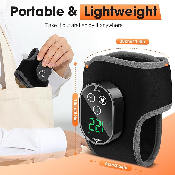 2PCS Cordless Foot and Ankle Massager with Heat Ankle Heating Pads Rechargeable Heated Foot Brace Wrap 3 Vibration and 4 Heating Modes