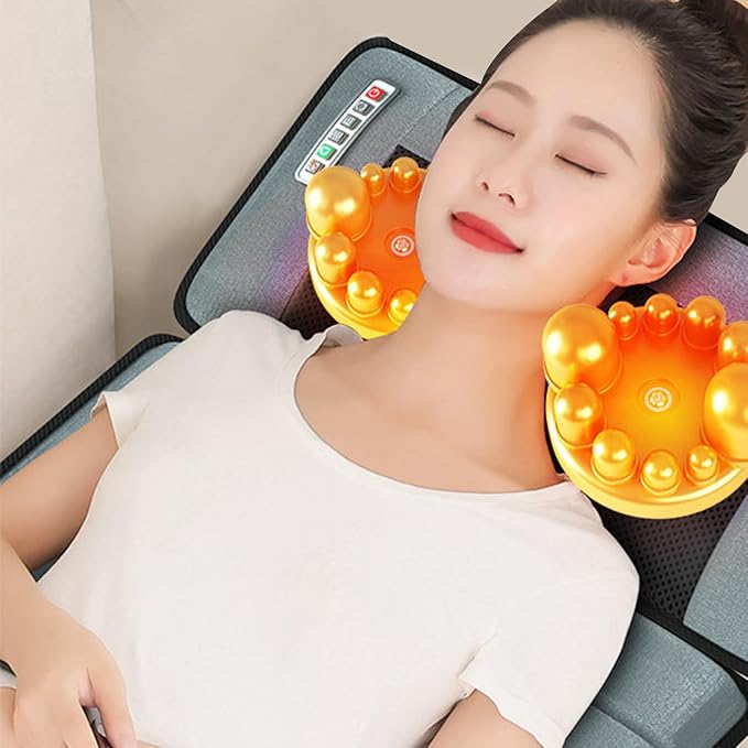 Massage MattressElectric Whole Body Heating Vibrating Mat - Portable Multifunctional Back Massager Tool for Dad Mum Men Women