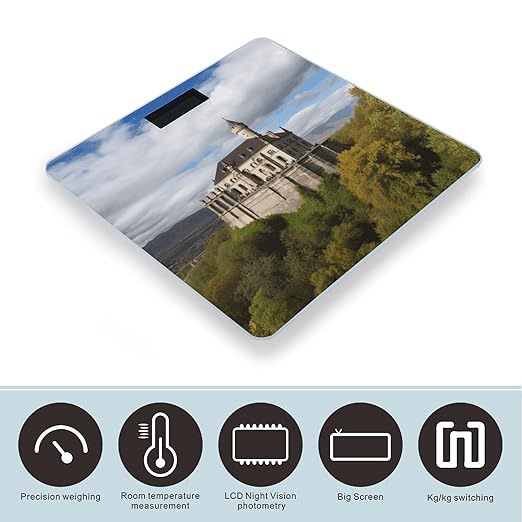Historical Monuments of Armenia Bathroom Scale for Body Weight Bathroom Weighing Scale with Backlit LCD Display Highly Accurate Measures Weight Up to 180kg