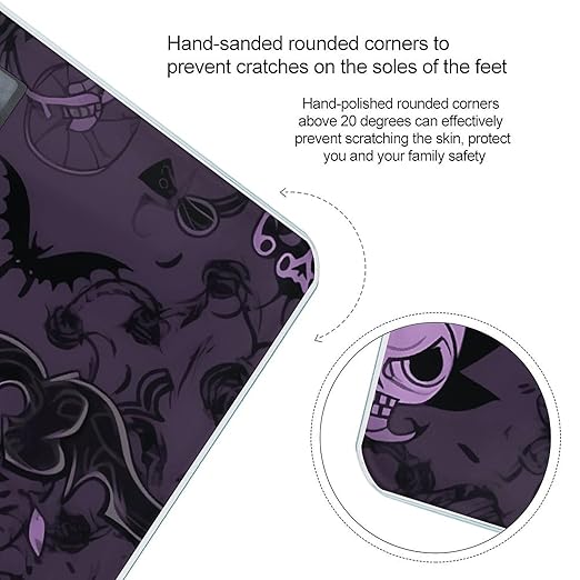 Purple Black Goth Spooky Scale for Body Weight Digital Bathroom Scale Precision Smart Weighing Scales with Clear LED Display Accurate High Precision Scales Weighing Machine
