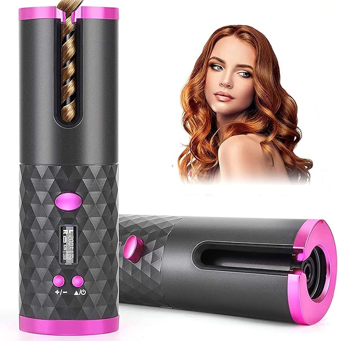 Cordless Automatic Hair Curler Ceramic Rotating Wireless Auto Curling Iron Wand Portable Spin Hair Styling Curler