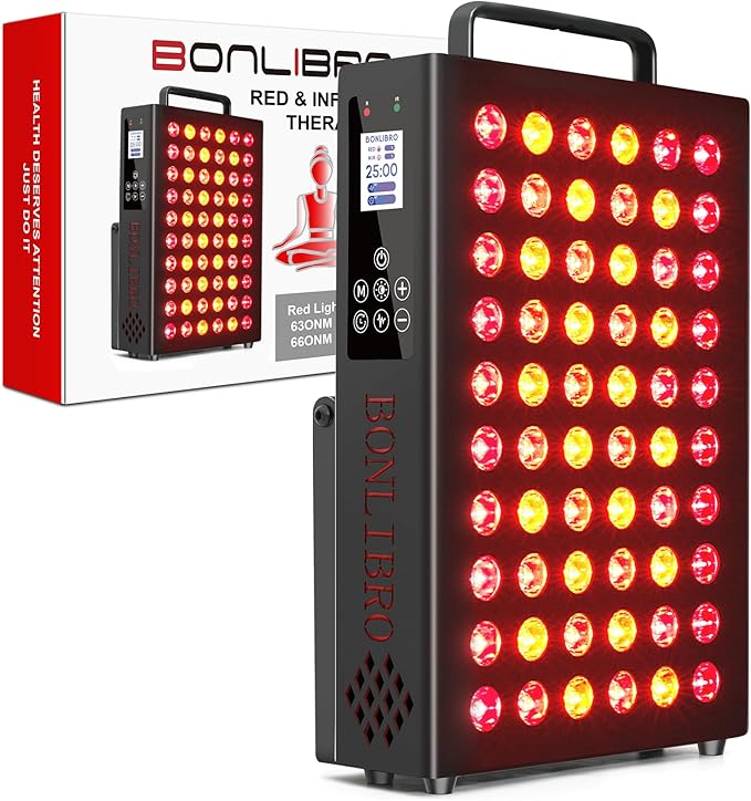 Red Light Therapy Panel Clinical Grade Dual Chip with Near-Infrared Light 850nm 940nm 660nm 630nm High Power Panel for Pain Relief Body Face Skin Health Improve Sleep (BN-60)