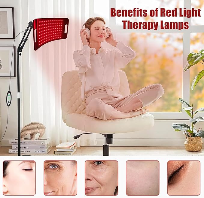 Red Light Therapy LampInfrared Light Therapy with 660nm Visible Red Light &amp 850nm Invisible Infrared Light with Floor Stand 104 LEDsInfrared Light Therapy for Body Device Effective for Skin Repa