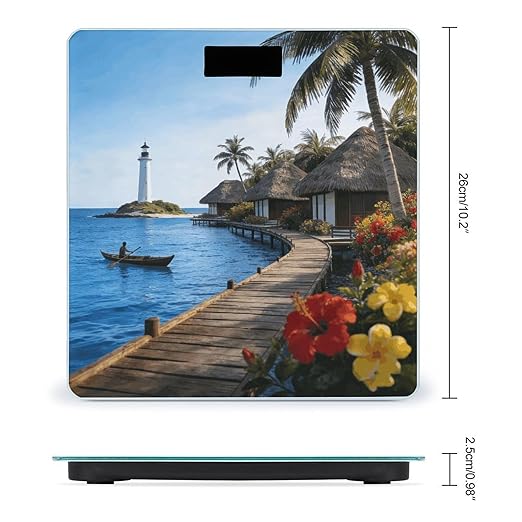 Coconut Breeze Water Residence Smart Scale for Body Weight Digital Bathroom Scale Toughened Glass Weight Scale with Large LCD Backlight Display High Precision Scales Weighing Machine