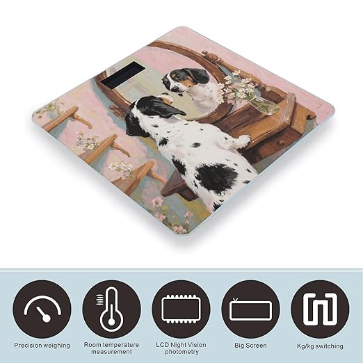 Dachshund Dog Bathroom Scale for Body Weight LCD Display Digital Bathroom Scale Tempered Glass Bathroom Weight Scales Fashion Smart Scales for Home Bedroom 400 Lb