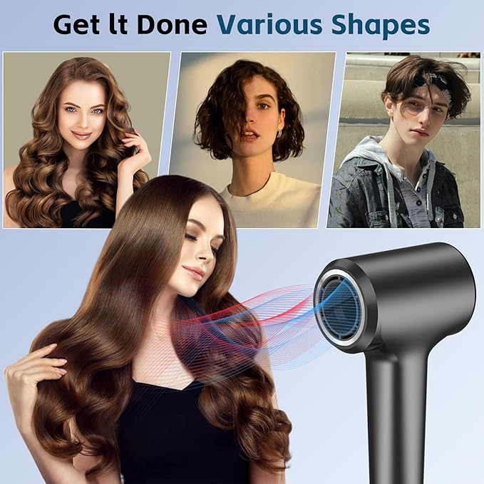 Hair Dryer Ionic Hair Dryers for Women/Man110 000 RPM Professional HD Display High-Speed Blow Dryer Fast Drying Cool&ampHot Air Hair Dryer400 Million Plasma Low Noise Hairdryer with Magnetic Noz