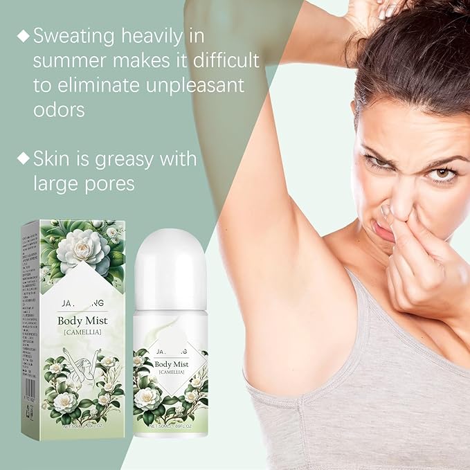 Camellia Scented Deodorant Roll-On Long-Lasting Body Skin Refreshing Care Improve Oily &amp Rough Skin Portable For All-Day Fragrance(2PCS)