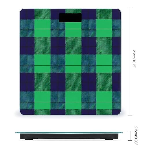Digital Bathroom Weighing Scale Energy Saving Scale Smart Scale for Body Weight Black Green Scottish Tartan Plaid