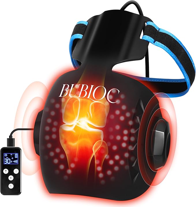 Red Light Therapy for Knee Pain ReliefVibration Knee Massager with 660nm&amp850nm3 in 1 Heated Knee Brace for Knee/Joint/Elbow/ShoulderRechargeable Near Infrared Light Therapy Device