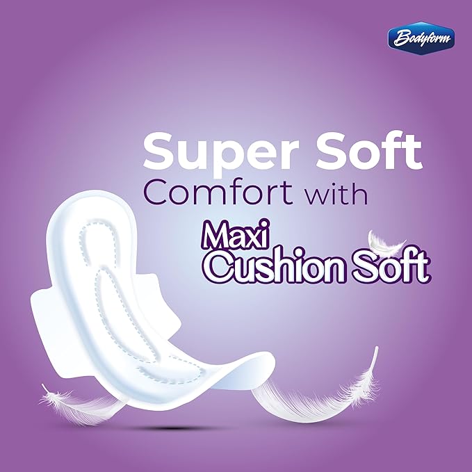 Bodyform Maxi - Value Sanitary Napkins Cushion Soft Always Comfortable and Ultra-Absorbent (Night 192 Count (24 Packs of 8 Counts))
