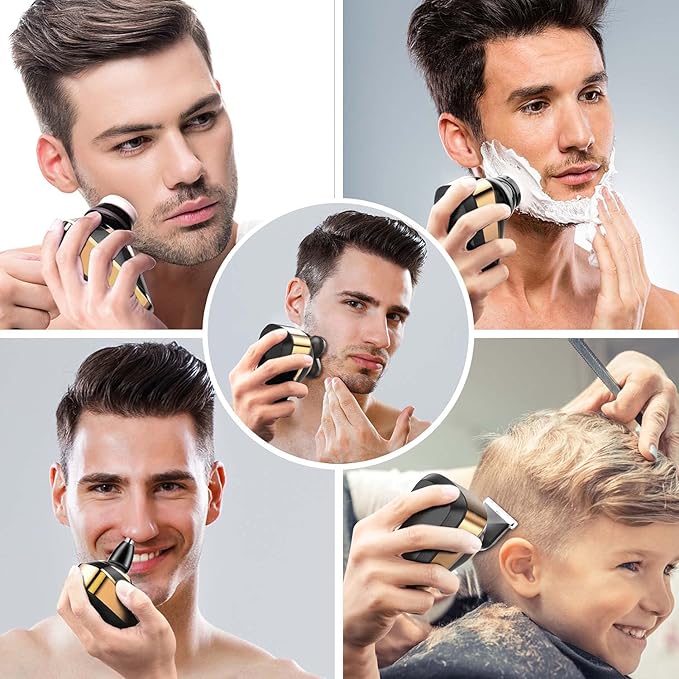 Head Shavers for Bald Men CHLANT Bald Head Shavers for Men Cordless RechargeableElectric Shavers Wet&ampDry Waterproof 5 in 1 Rotary Shaver Electric Razor Grooming Kits with Hair Clippers Beard Tri