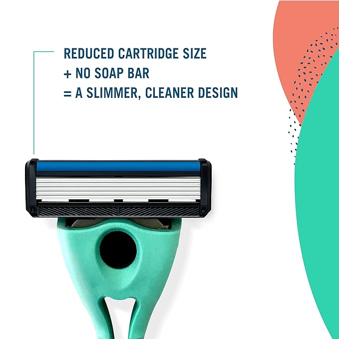 Preserve Shave 5 Five Blade Refillable Razor Made from Recycled Materials Sunshine Yellow and Preserve Five Blade Replacement Cartridges Wave Edition (4 Count) Bundle