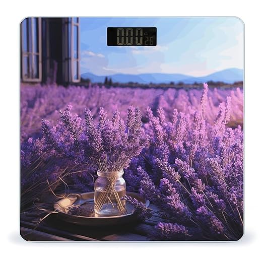 Romantic Lavender Bathroom Scale Ultra-Bright Liquid Crystal Screen Weight Scale Accurate Bathroom Body Scales for Body Weight Bathroom Pet Home Bedroom Gift-Giving