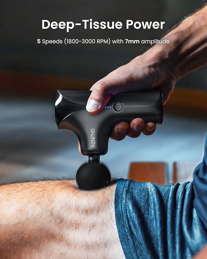 RENPHO Eye Massager with Heat Mini Thermacool Massage Gun with Heat and Cold