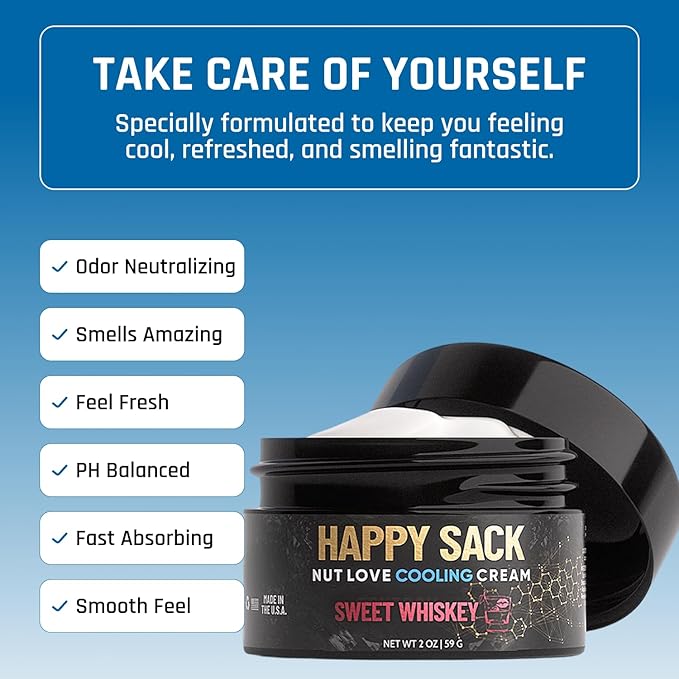Derm Dude Below-the-Belt Deodorant Bundle | Happy Sack Anti-Chafing Cream 2oz + Amaze Ball Deodorant Spray 2oz | Groin &amp Sack Odor Control Sweat Protection Talc-Free Aluminum-Free with DeoPlex