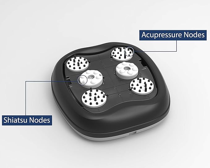 Zyllion Shiatsu Foot Massager with Heat - Deep Tissue Kneading Rolling Massage Machine with Air Compression for Feet Plantar Fasciitis and Up to Size 13 - Black (ZMA-31-BK)