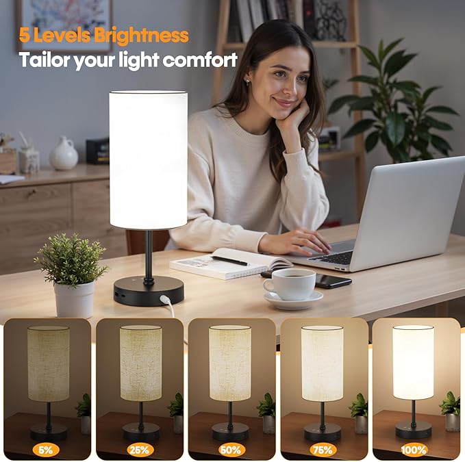 NIORSUN Light Therapy Lamp10000 Lux Sun Lamp with Remote3 Color Temperatures &amp Stepless DimmingHappy Sunlight Lamp with USB C &amp A PortsUV-Free Full Spectrum Light for Home Office