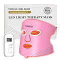 FDA-Cleared Red Light Therapy Mask for Face – 432 LEDs Full Cover Facial Device 3 Modes &amp 5 Levels 850nm Near-Infrared for Anti-Aging Wrinkles &amp Acne Rechargeable for Home &amp Travel