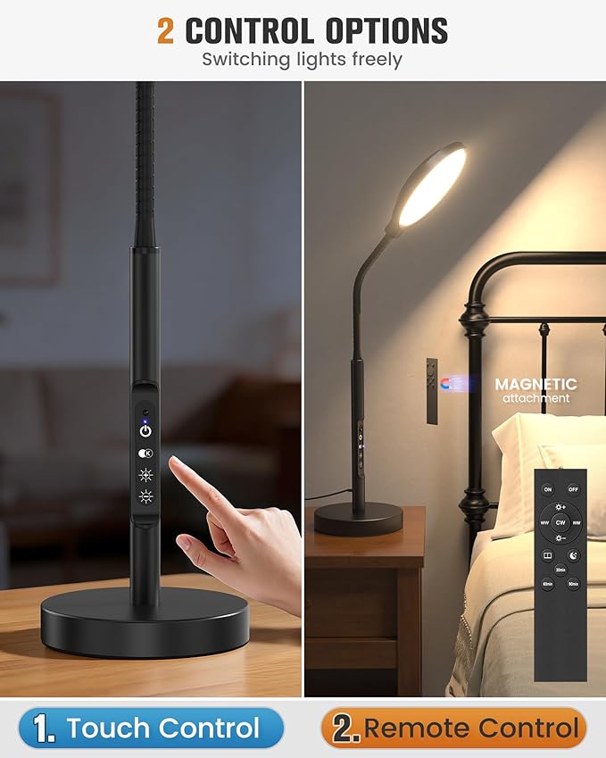 10000 Lux Light Therapy Lamp Sunlight Therapy Lamps with 3 Color Temperatures &ampDimmable &ampTimer Full Spectrum &ampUV-Free Happy Lamp Light Therapy with Remote Daylight Lamps for Home(Black