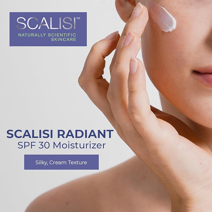 SCALISI RADIANT SPF 30 Moisturizer – Lightweight Daily Face Sunscreen with Anti-Aging Benefits – Clinically Proven to Reduce Fine Lines – No White Cast – All Skin Types