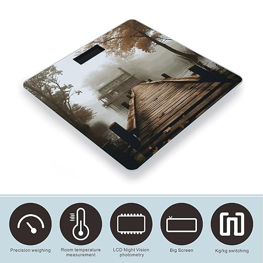 Lake House Smart Scale for Body Weight Accurate Bathroom Scale with LED Display Digital Weight Scales Weighing Machine High Precision Scales for Bath Home