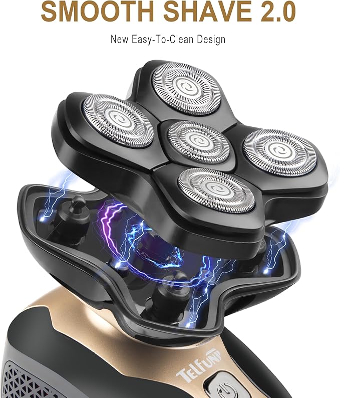 Telfun Detachable Head &amp Body Hair Shaver Magnetic Electric Razor for Fast Shaving