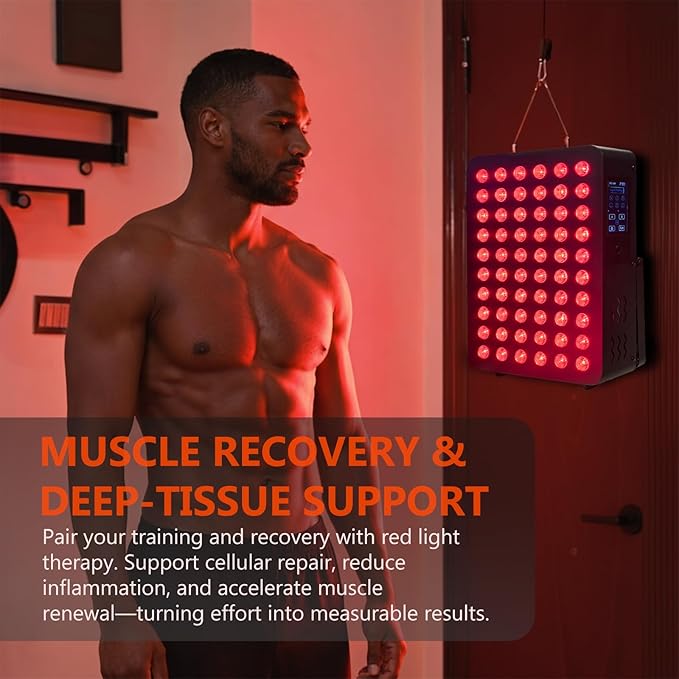 Red Light Therapy Panel Dual Chip LED 660nm 850nm Near Infrared Light for Body &amp Face High Power Red Light Therapy Device for Muscle Recovery Joint Pain Relief Skin Rejuvenation at Home
