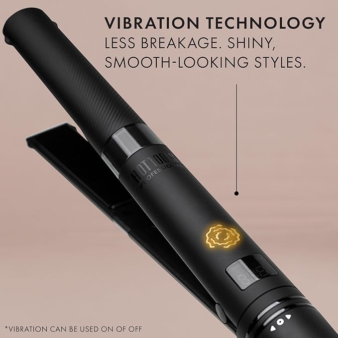 HOT Tools Pro Artist SmoothWave Vibrating Flat Iron | Hair Straightener for Ultra Sleek Hairstyles Turn on Vibration Technology for Super Smooth Results