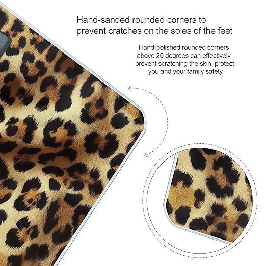 Digital Bathroom Weighing Scale Energy Saving Scale Smart Scale for Body Weight Animal Leather Cheetah Skin Gold Leopard Print