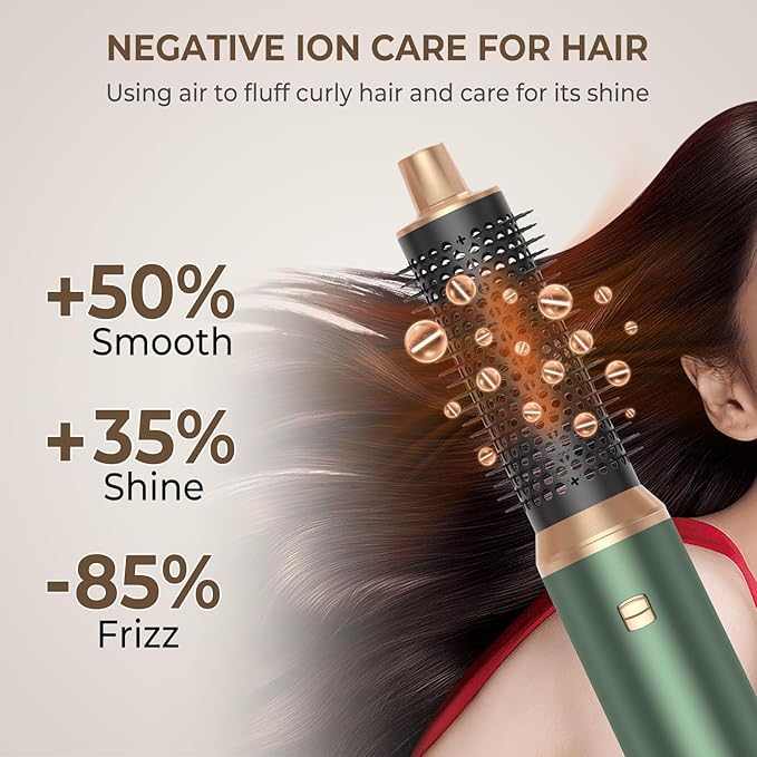 5 in 1 Blow Dryer Brush Negative Ion Hair Dryer Brush Set Upgrade Hot Air Brush Air Styler Curling Wrap Air Curler Curling Iron Hair Styling Tools As A Gift for Straight/Curl/Drying/Smoothing