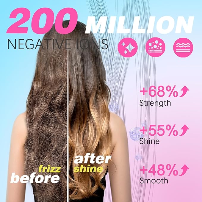 Mini Hair Dryer High-Speed Blow Dryer with 110000RPM Brushless Motor Magnetic Diffuser Negative Ionic Technology for Fast Drying Compact &amp Lightweight for Home &amp Travel (White)