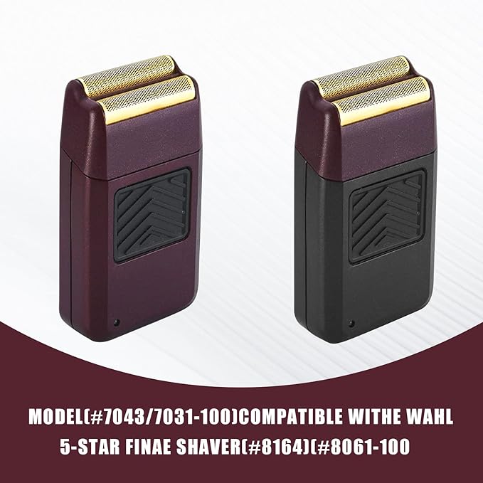 Pro 5 Star Series Finale Shaver Replacement Foil and Cutter Bar Assembly Compatible with wahl Shaver Model 7031-100/7043-100-For Men's Shaving- 3Pcs Red