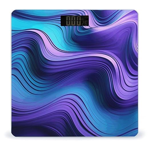 Wavy Purple Scale for Body Weight Digital Bathroom Scale Precision Smart Weighing Scales with Clear LED Display Accurate High Precision Scales Weighing Machine