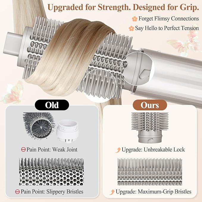 Long Barrel Curling and Upgraded Round Volumizing Brush for Shark Flex Style Attachment