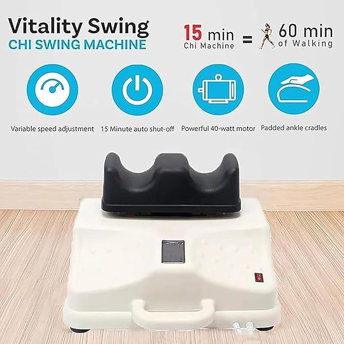 Swing Foot Massager Portable Electric Aerobic Exerciser Gear Speed Adjustable Relax Foot Pain ReliefFitness Blood Chi Machine with Controller
