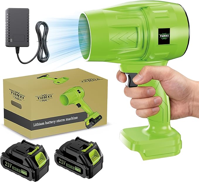 Cordless Blower Durable casing Adjustable Speed Portable Fast Charging Lithium Battery (Upgraded Battery ×2 + Deluxe Accessories)