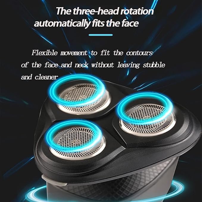 Electric Shaver Men‘s Electric Shaver Three-Head Three-in-one Shaver Set Electric Nose Hair Side Hair Beard Trimmer Washable USB Rechargeable Trimmer