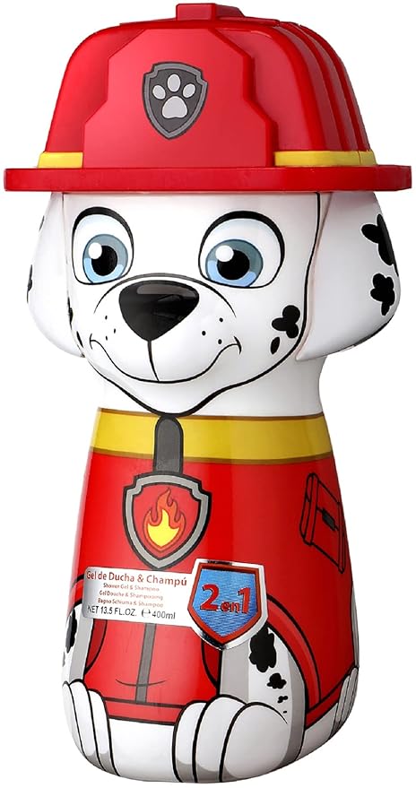 Air-Val International Paw Patrol 2in1 Shower Gel &amp Shampoo 2D Marshall 400ml