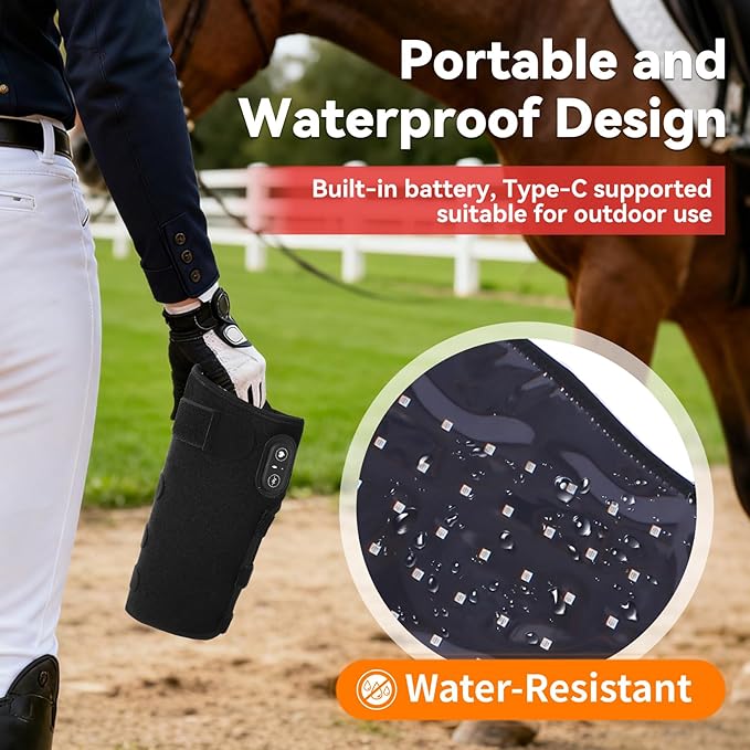 Portable Red Light Therapy for Horse Legs Relieves Joint Stiffness and Promotes Muscle Recovery in Horses (Black 2 Pcs)