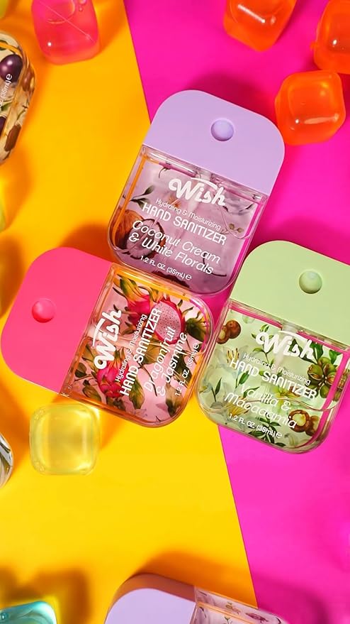 Megagon Bargains Hand Sanitizer Spray Variety Pack – 6 Travel Size Bottles (1.2oz Each) Aloe &amp Vitamin E 500 Sprays Each Hydrating Assorted Scents