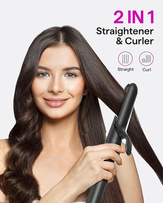 Wavytalk 5 in 1 Curling Iron Set with Thermal Brush and 4 Interchangeable Ceramic Curling Wands (0.5'-1.25') Instant Heat Up Hair Curling Iron Rose Gold