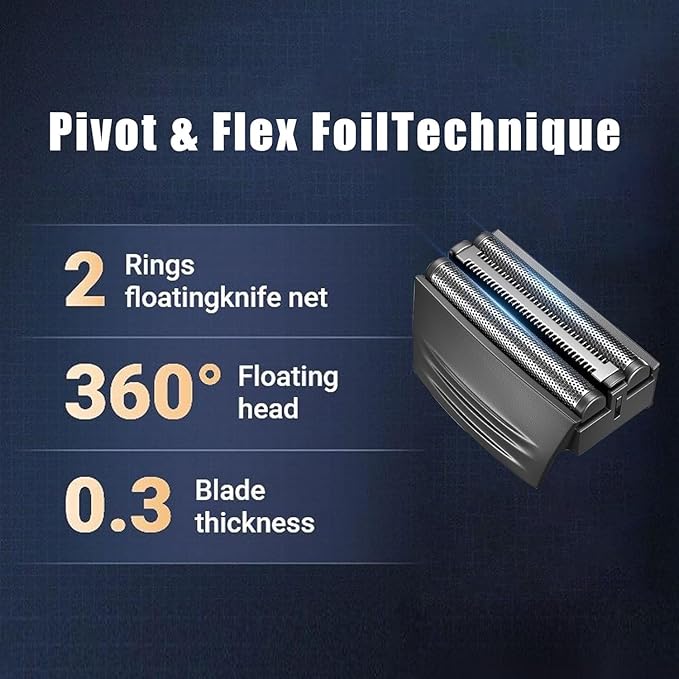 Shaver Replacement Foil Head Compatible with Remington TITANIUM-X Flex &amp Pivot Foil and Cutter Head for Shaver F4900F5800F7800 (Black/3Pack)