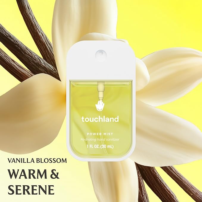 Touchland Hydrating Hand Sanitizer Spray – Blossom Trio Set (Pure Lavender Vanilla Blossom Rainwater) – 3 x 1 FL OZ Travel Size Mists