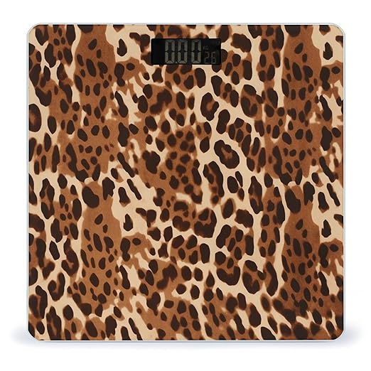Bronze Brown Animal Print Smart Scale for Body Weight Accurate Bathroom Scale with LED Display Digital Weight Scales Weighing Machine High Precision Scales for Bath Home